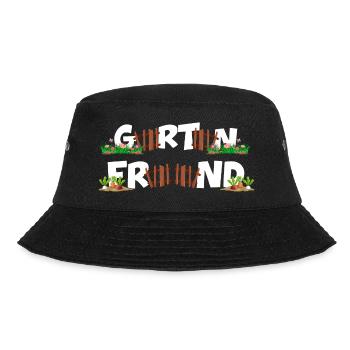 gartenfreund schrebergarten erntezeit gartenarbeit - Bucket Hat - Schwarz - Vorne - Lela (165cm)
