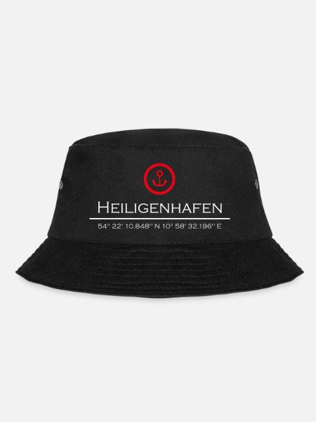Heiligenhafen roter Anker - Bucket Hat - Schwarz