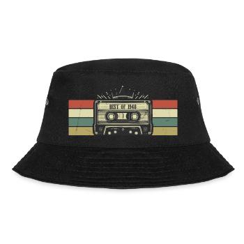 1948 Kassette - Geboren 1948 Geburtstagsgeschenk - Bucket Hat - Schwarz - Vorne - Lela (165cm)