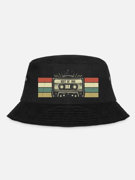 Kassette 1981 – Geboren 1981 Geburtstagsgeschenk - Bucket Hat - Schwarz