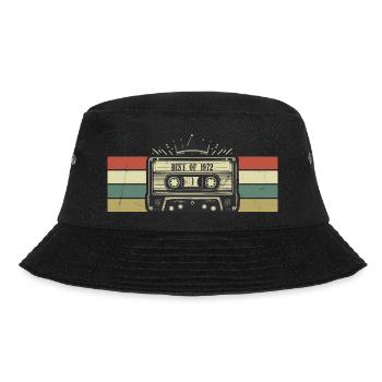1972 Cassette Tape - Born In 1972 Birthday Gift - Bucket Hat - black - Front - Lela (165cm)