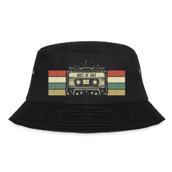Kassette 1967 – Geboren 1967 Geburtstagsgeschenk - Bucket Hat - Schwarz - Vorne - Lela (165cm)