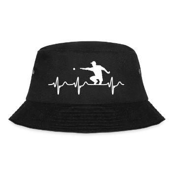 Heartbeat Petanque Spieler Boccia Boule Herzschlag - Bucket Hat - Schwarz - Vorne - Lela (165cm)