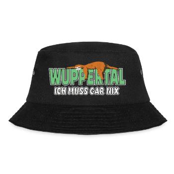 Wuppertal ich muss gar nix Faultier Heimat - Bucket Hat - Schwarz - Vorne - Lela (165cm)