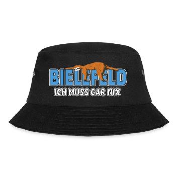 Bielefeld ich muss gar nix Faultier Heimat - Bucket Hat - Schwarz - Vorne - Lela (165cm)