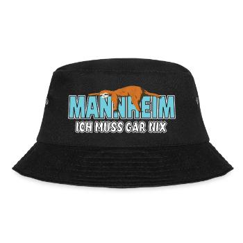 Mannheim ich muss gar nix Faultier Heimat - Bucket Hat - Schwarz - Vorne - Lela (165cm)