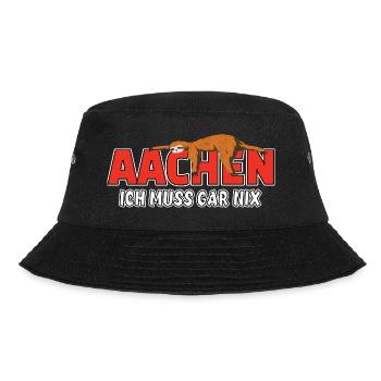 Aachen ich muss gar nix Faultier Heimat - Bucket Hat - Schwarz - Vorne - Lela (165cm)
