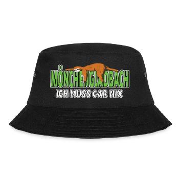 Mönchengladbach ich muss gar nix Faultier Heimat - Bucket Hat - Schwarz - Vorne - Lela (165cm)