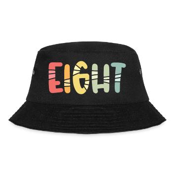 Eight - 8 Years Old Birthday, 8 Year Anniversary - Bucket Hat - black - Front - Lela (165cm)