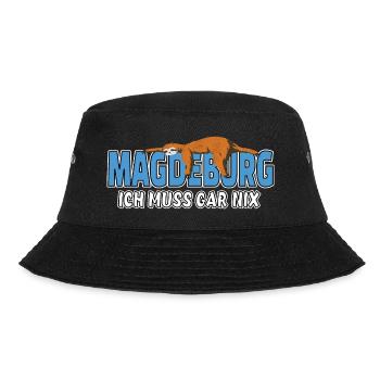 Magdeburg ich muss gar nix Faultier Heimat - Bucket Hat - Schwarz - Vorne - Lela (165cm)
