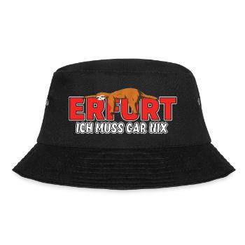 Erfurt ich muss gar nix Faultier Heimat - Bucket Hat - Schwarz - Vorne - Lela (165cm)