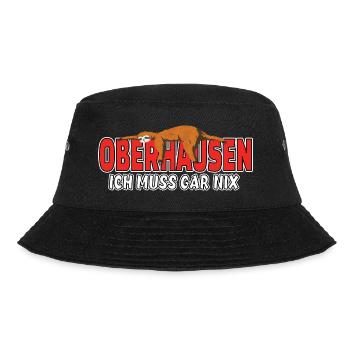 Oberhausen ich muss gar nix Faultier Heimat - Bucket Hat - Schwarz - Vorne - Lela (165cm)