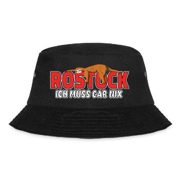 Rostock ich muss gar nix Faultier Heimat - Bucket Hat - Schwarz - Vorne - Lela (165cm)