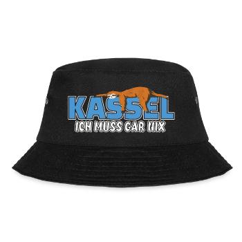 Kassel ich muss gar nix Faultier Heimat - Bucket Hat - Schwarz - Vorne - Lela (165cm)