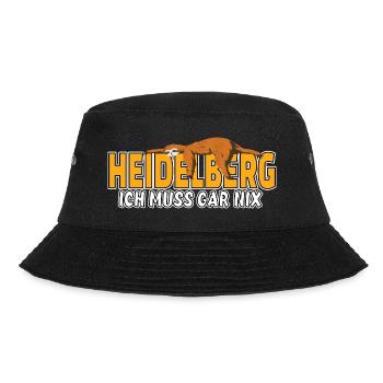 Heidelberg ich muss gar nix Faultier Heimat - Bucket Hat - Schwarz - Vorne - Lela (165cm)