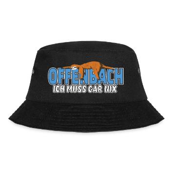 Offenbach ich muss gar nix Faultier Heimat - Bucket Hat - Schwarz - Vorne - Lela (165cm)