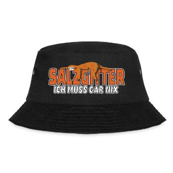 Salzgitter ich muss gar nix Faultier Heimat - Bucket Hat - Schwarz - Vorne - Lela (165cm)