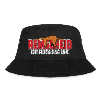 Remscheid ich muss gar nix Faultier Heimat - Bucket Hat - Schwarz - Vorne - Lela (165cm)