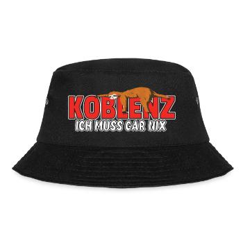 Koblenz ich muss gar nix Faultier Heimat - Bucket Hat - Schwarz - Vorne - Lela (165cm)