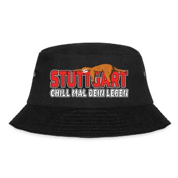 Stuttgart chill mal dein Leben Faultier Heimat - Bucket Hat - Schwarz - Vorne - Lela (165cm)