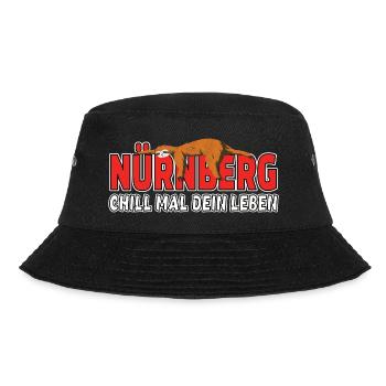Nürnberg chill mal dein Leben Faultier Heimat - Bucket Hat - Schwarz - Vorne - Lela (165cm)