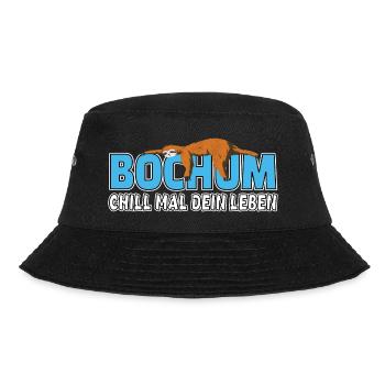 Bochum chill mal dein Leben Faultier Heimat - Bucket Hat - Schwarz - Vorne - Lela (165cm)