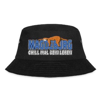Magdeburg chill mal dein Leben Faultier Heimat - Bucket Hat - Schwarz - Vorne - Lela (165cm)