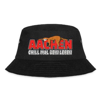 Aachen chill mal dein Leben Faultier Heimat - Bucket Hat - Schwarz - Vorne - Lela (165cm)