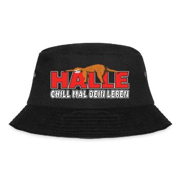 Halle chill mal dein Leben Faultier Heimat - Bucket Hat - Schwarz - Vorne - Lela (165cm)