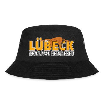 Lübeck chill mal dein Leben Faultier Heimat - Bucket Hat - Schwarz - Vorne - Lela (165cm)