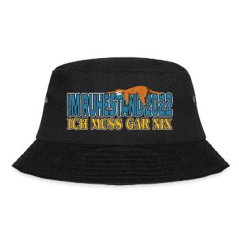 Im Ruhestand 2022 ich muss gar nix Faultier - Bucket Hat - Schwarz - Vorne - Lela (165cm)