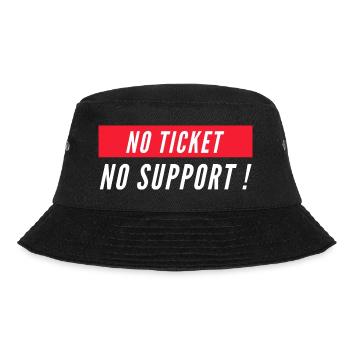 No ticket no support! EDV IT Informatiker Spruch - Bucket Hat - Schwarz - Vorne - Lela (165cm)