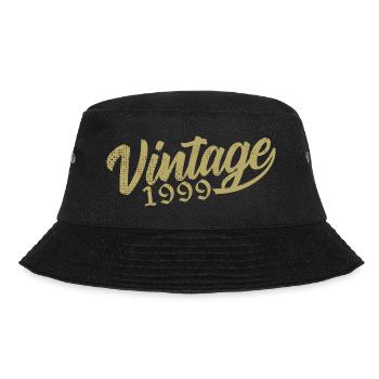 1999 Jahrgang 1999 Retro 1999 Geburtstagsgeschenk - Bucket Hat - Schwarz - Vorne - Lela (165cm)