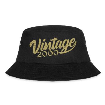 2000 Jahrgang 2000 Retro 2000 Geburtstagsgeschenk - Bucket Hat - Schwarz - Vorne - Lela (165cm)
