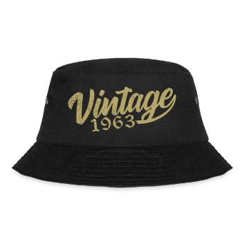 1963 Vintage 1963 Retro 1963 Geburtstagsgeschenk - Bucket Hat - Schwarz - Vorne - Lela (165cm)