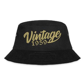1959 Jahrgang 1959 Retro 1959 Geburtstagsgeschenk - Bucket Hat - Schwarz - Vorne - Lela (165cm)