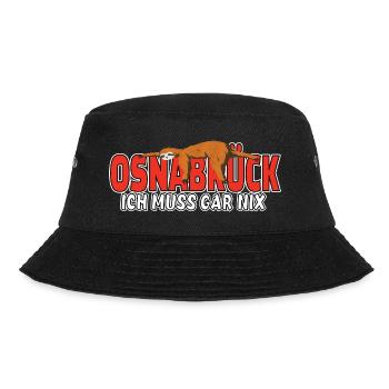 Osnabrück ich muss gar nix Faultier Heimat - Bucket Hat - Schwarz - Vorne - Lela (165cm)