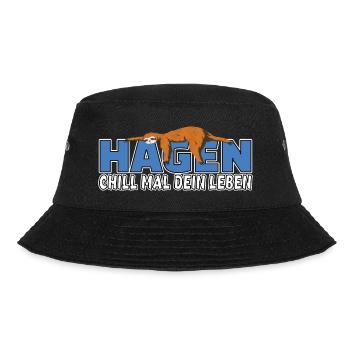 Hagen chill mal dein Leben Faultier Heimat - Bucket Hat - Schwarz - Vorne - Lela (165cm)