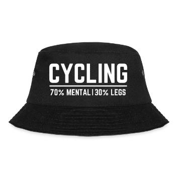 Cycling. Fahrrad Spruch. Mental. Legs. Radfahren - Bucket Hat - Schwarz - Vorne - Lela (165cm)