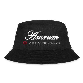 Amrum Koordinaten - Bucket Hat - Schwarz - Vorne - Lela (165cm)