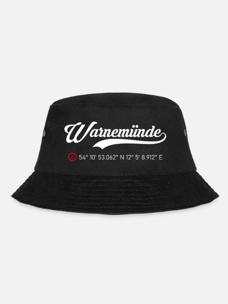 Warnemünde Koordinaten - Bucket Hat - Schwarz