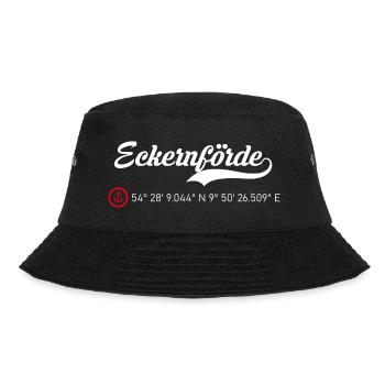 Eckernförde Koordinaten - Bucket Hat - Schwarz - Vorne - Lela (165cm)