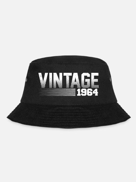 Vintage 1964 Birthday Retro 1964 - Bucket Hat - black