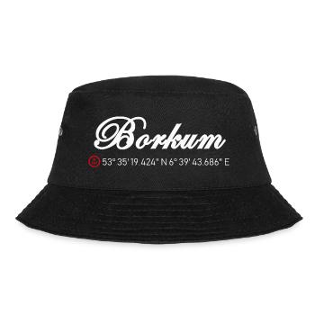 Borkum Koordinaten - Bucket Hat - Schwarz - Vorne - Lela (165cm)