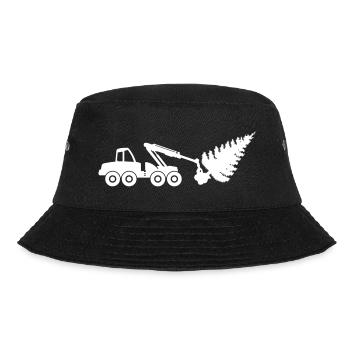 Symbol für Holzernter: Symbol: Form. Holzfäller - Bucket Hat - Schwarz - Vorne - Lela (165cm)