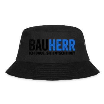 Bauherr. Ich Baue. Sie entscheidet - Bucket Hat - Schwarz - Vorne - Lela (165cm)