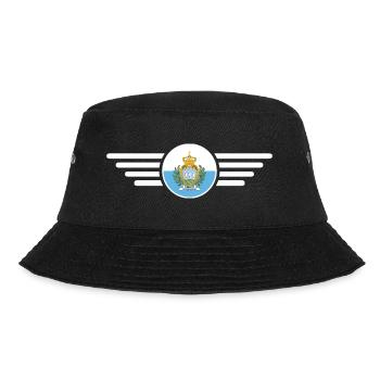 San Marino Stil Design T-Shirt - Bucket Hat - Schwarz - Vorne - Lela (165cm)