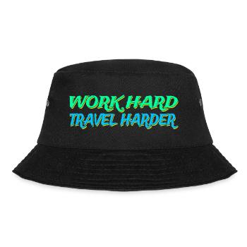 Work Hard Travel Harder Lifestyle Digital Nomads - Bucket Hat - black - Front - Lela (165cm)