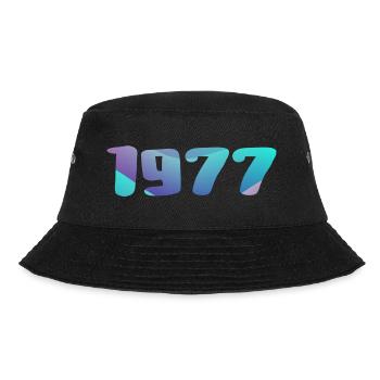 1977 Geburtstagsgeschenk Jahrgang 1977 Retro 1977 - Bucket Hat - Schwarz - Vorne - Lela (165cm)