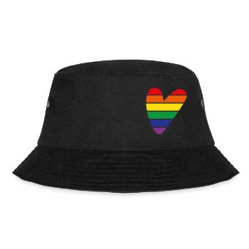 Rainbow Heart - Bucket Hat - black - Front - Lela (165cm)